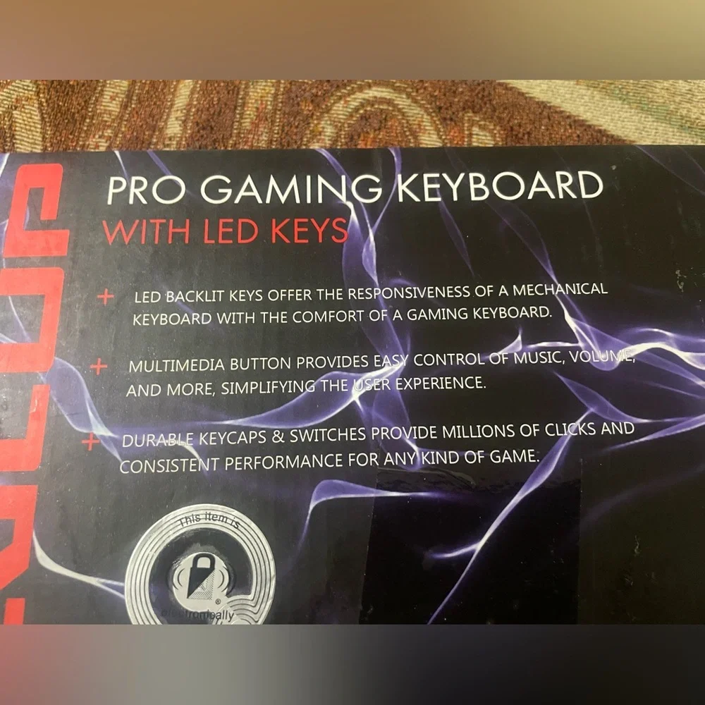 Vivitar LVLup LU734 Pro Gaming Wired Keyboard w/Multi Color LED Keys NEW